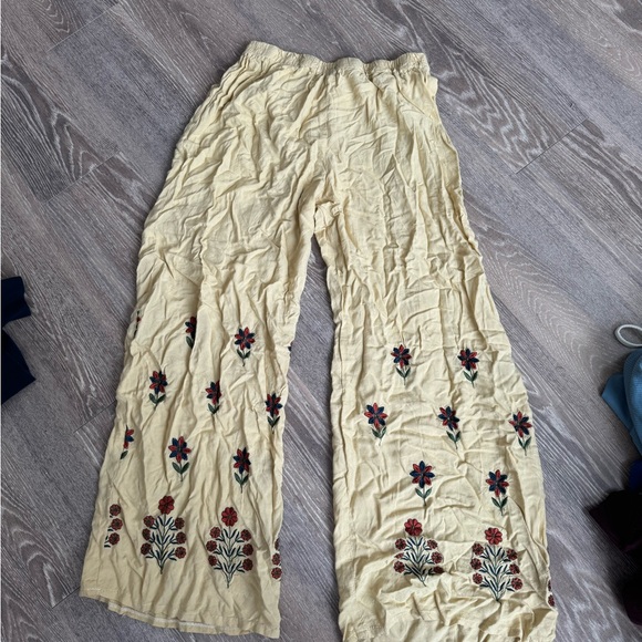 Floral Embroidered Wide-Leg Pants - Picture 1 of 2